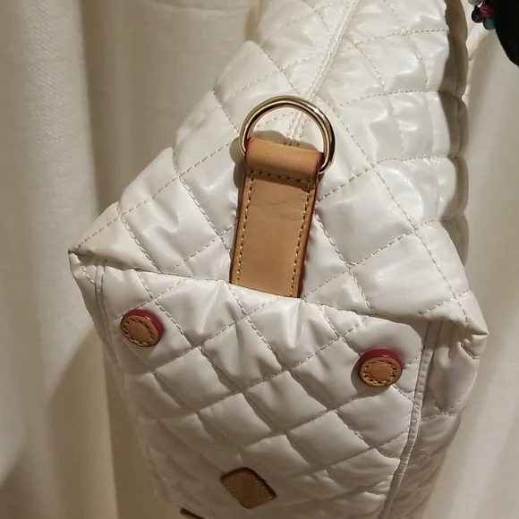 MZ Wallace Pearl Metallic Sutton Deluxe Small Quilted Nylon Crossbody Bag